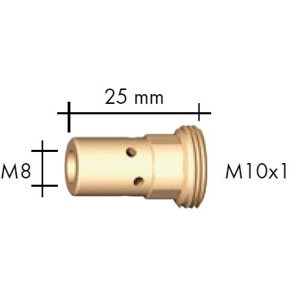 Mezikus BINZEL M8/M10x1 25mm pro vodou chlazené hořáky