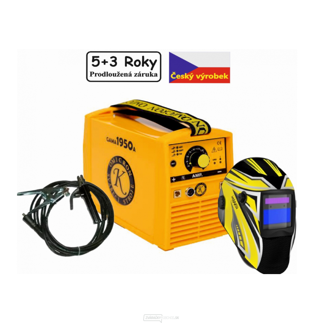 Zvárací invertor GAMA 1950 + káble 3/25mm + kukla