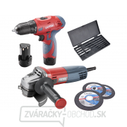 Sada aku vŕtačky 12V a uhlové brúsky 125mm v plastovom boxe Sada aku vŕtačky 12V a uhlové brúsky 125mm v plastovom boxe náhled