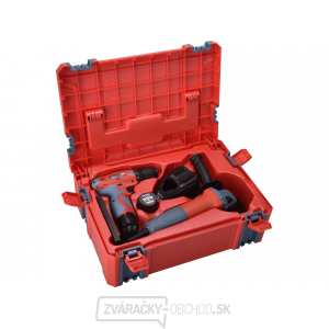 Sada aku vŕtačky 12V a uhlové brúsky 125mm v plastovom boxe Sada aku vŕtačky 12V a uhlové brúsky 125mm v plastovom boxe gallery main image