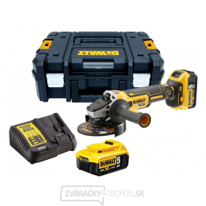 Akumulátorová uhlová brúska bezuhlíková 125mm DeWalt DCG405P2, 2x 5,0 Ah + kufor