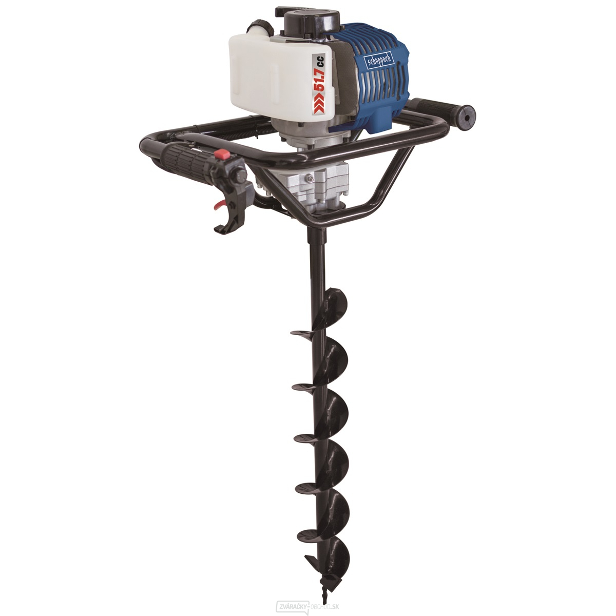 Scheppach EB 1700 pôdny vrták + 3 vrtáky