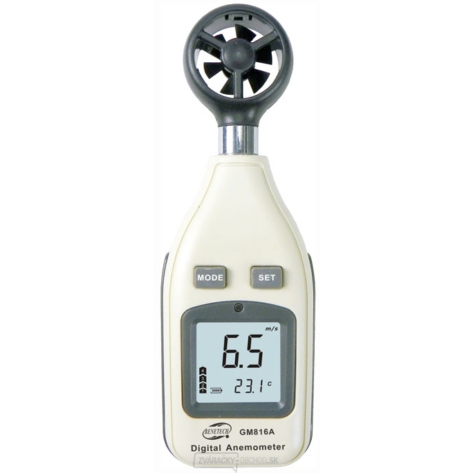 Digitálny anemometer / merač rýchlosti prúdenia vzduchu a teplomer GM816A
