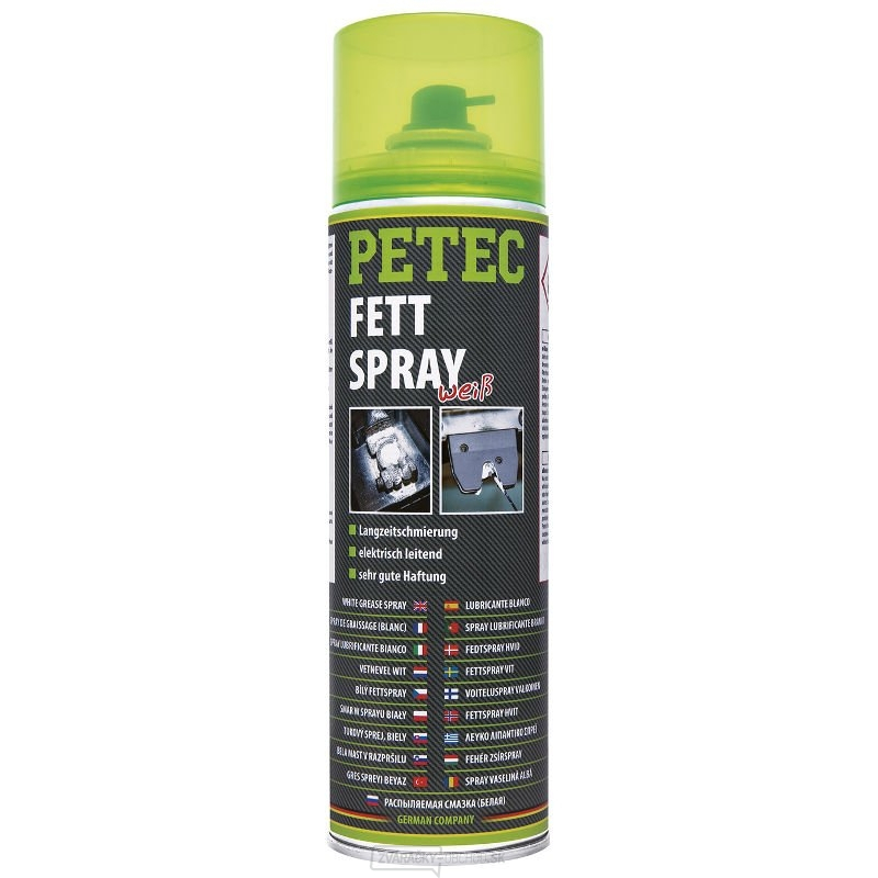 Biele mazivo s dlhodobým účinkom v spreji - PETEC Fettspray weiss