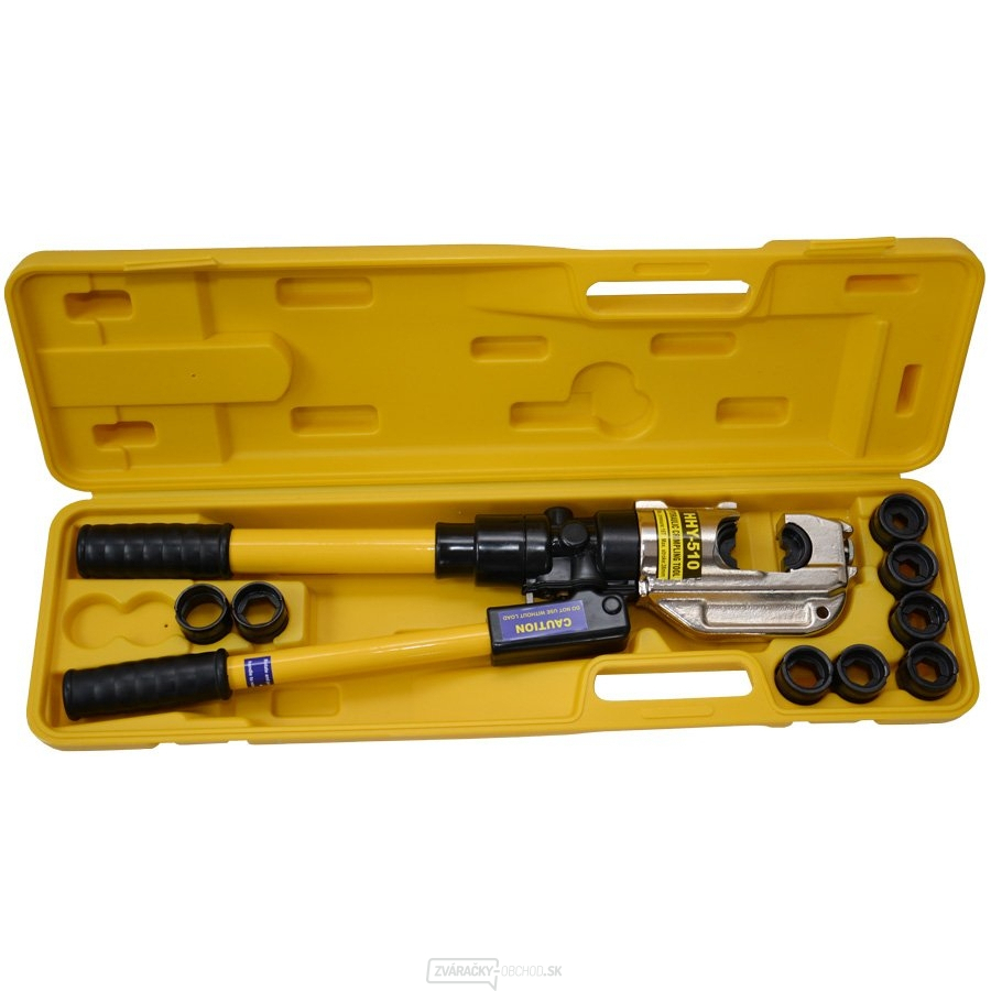 Pákové hydraulické krimpovacie kliešte pre rúrkové káblové oká a spojky PKT-510