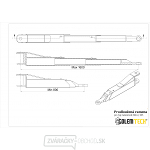 Trojdielna predĺžená ramená - 2ks Trojdielna predĺžená ramená - 2ks gallery main image