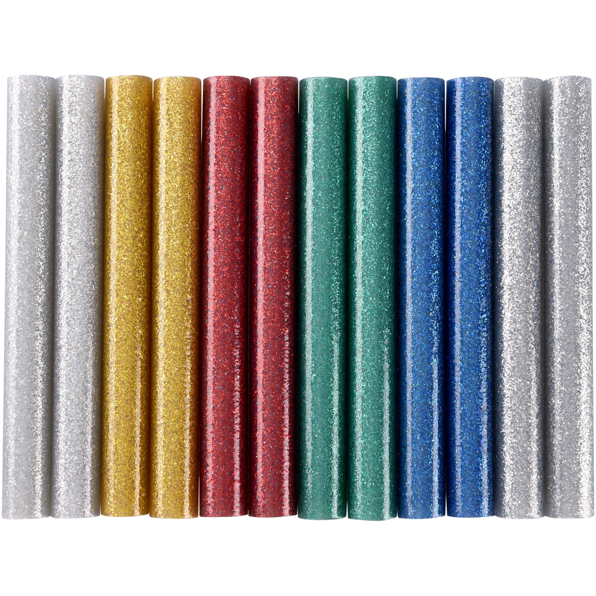 EXTOL CRAFT Tyčinky tavné, mix farieb sa leskom (glitter), ∅ 11x100mm - 12ks 9911