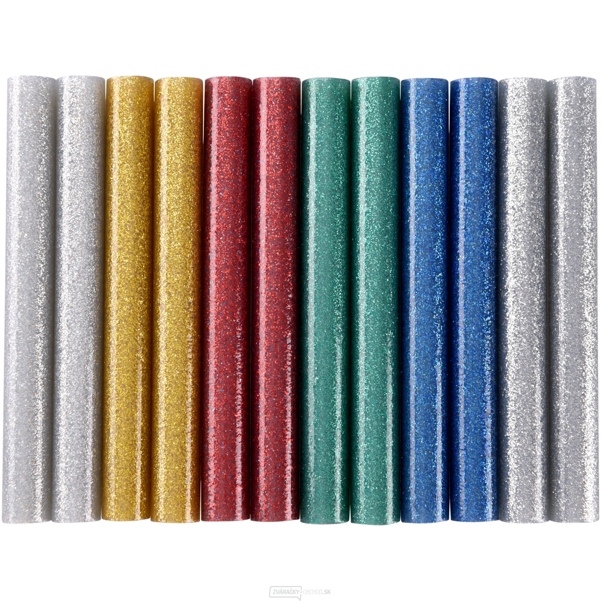 Tyčinky tavné, mix farieb sa leskom (glitter), ∅ 11x100mm - 12ks Tyčinky tavné, mix farieb sa leskom (glitter), ∅ 11x100mm - 12ks gallery main image