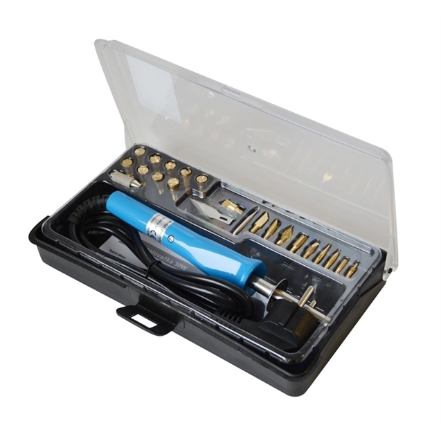 TIPA Spájkovacie/napaľovací pero 30W s nadstavcami, 20 hrotov + box 06530025