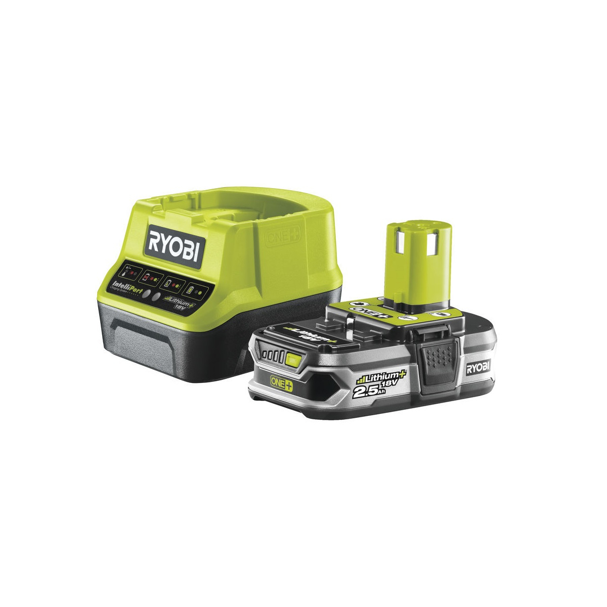RYOBI Sada 18 V lítium iónová batéria 2,5 Ah s nabíjačkou RC18120 ONE + 5133003359