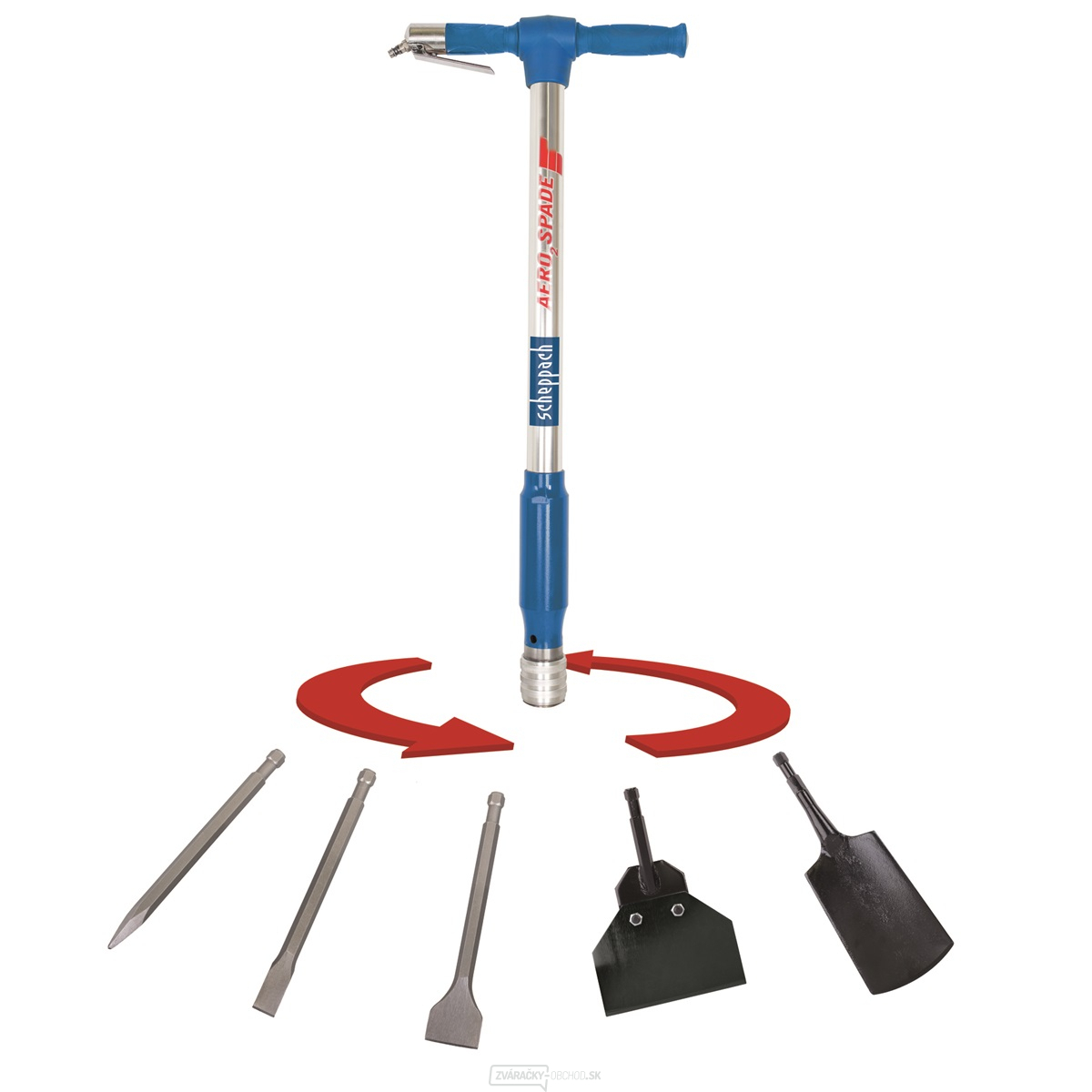 Pneumatický multifunkčný nástroj 5 v 1 AERO 2 SPADE Scheppach