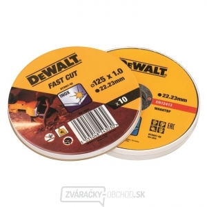 DT3507 Sada 10 ks rezných kotúčov 125x1,2x22,23 mm na nerez DeWALT DT3507 Sada 10 ks rezných kotúčov 125x1,2x22,23 mm na nerez DeWALT gallery main image
