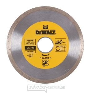 DT3703 Diamantový kotúč spojité obvodom zo spekaných karbidov 115x22,2 mm na suché rezanie obkladov DeWALT gallery main image