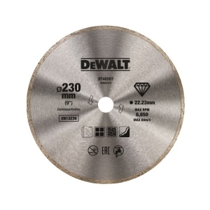 DT40207 Diamantový kotúč 230x22,23 mm plný na hladké rezy betóne DeWALT gallery main image