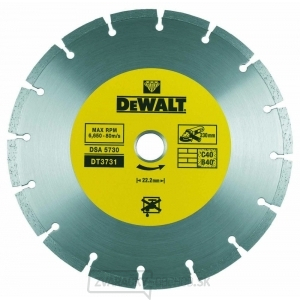 DT3731 Diamantový kotúč zo spekaných karbidov 230x22,2 mm pre suché rezanie betónu a tehál DeWALT gallery main image