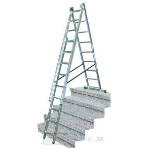 Rebrík trojdielny 3x10 s úpravou na schody 285/448/615 cm