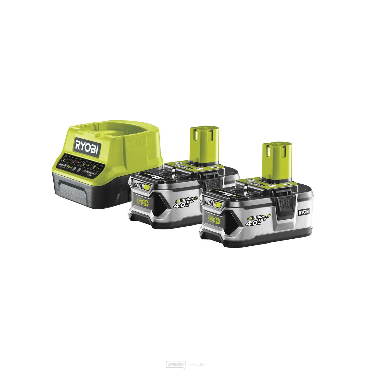 Sada 2x 18 V lítium iónová batéria 4 Ah s nabíjačkou RC18120 ONE +