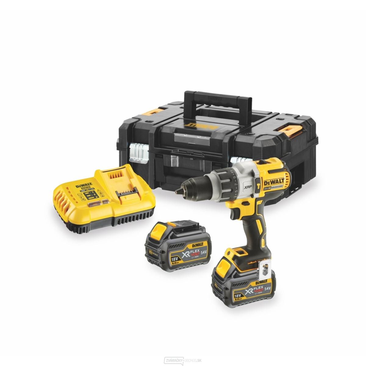 DCD996T2 Aku trojrýchlostný príklepová vŕtačka 18V, 2x 6,0Ah DeWALT FLEXVOLT + kufor