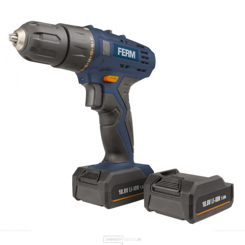 Aku vŕtačka Ferm 12V, Li-ion, 1,5 Ah, Kompakt, 2 batérie CDM1119