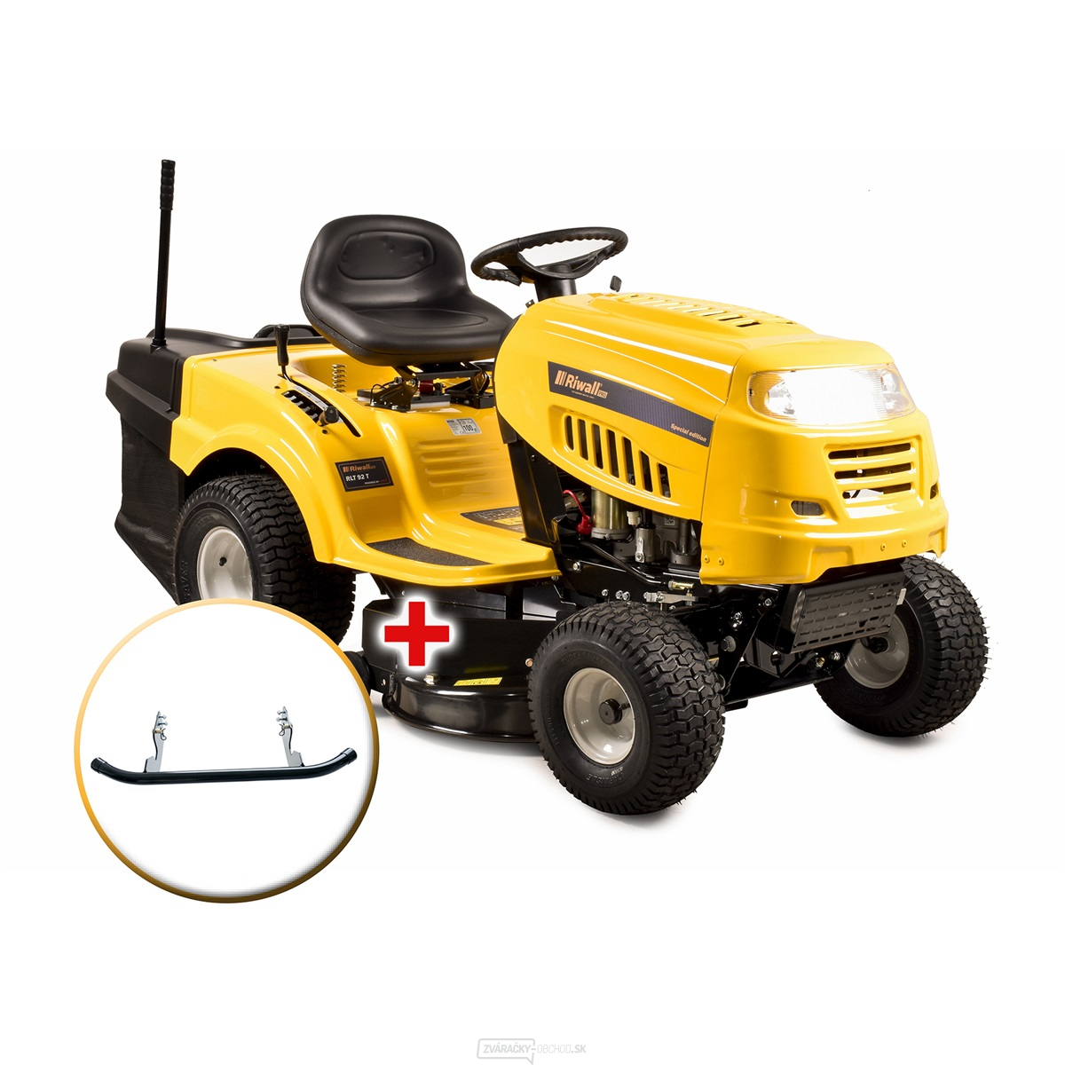 Trávný traktor Riwall PRO RLT 92 T se zadným výhozem a 6-ti stupňovou prevodovkou Transmatic