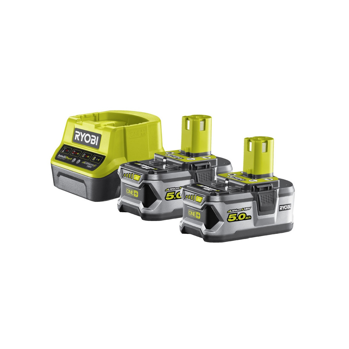 Ryobi RC18120-250 sada 2x 18 V lítium iónová batéria 5 Ah s nabíjačkou RC18120 ONE +