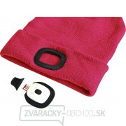 Čiapka s čelovkou, nabíjací, USB, ružová, univerzálna veľkosť Náhľad