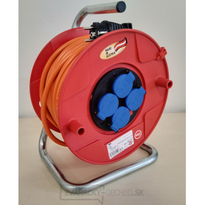Predlžovací kábel BAT 33m na bubne PVC 4x 230V 16A, 3G1,5 IP 44 oranžový, stavebné kábel Bremaxx gallery main image