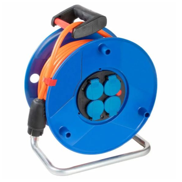 Predlžovací kábel 25m na bubne, IP 44, oranžový stavebné kábel Bremaxx 3G 2,5mm