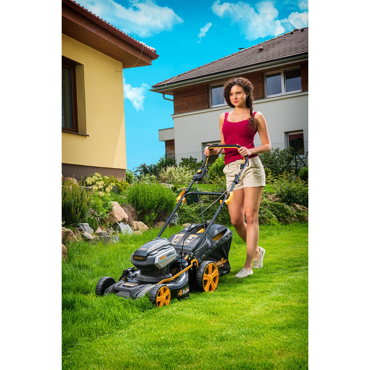 Riwall PRO RALM 4640SPi aku 40 V trávna kosačka 4v1 s pojazdom a bezuhlíkovým motorom Náhľad