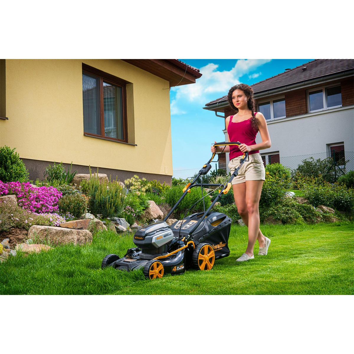 Riwall PRO RALM 4640SPi aku 40 V trávna kosačka 4v1 s pojazdom a bezuhlíkovým motorom Náhľad