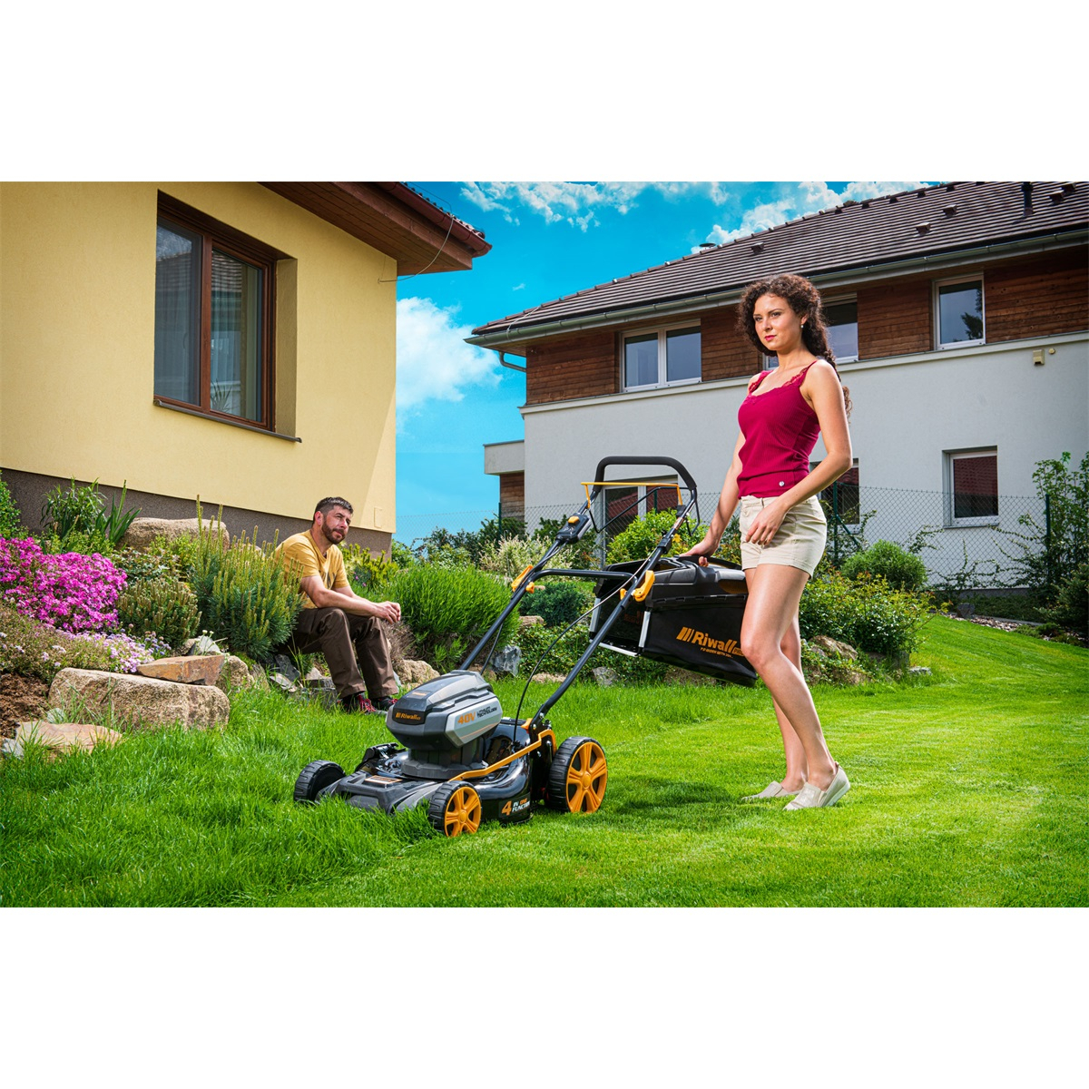 Riwall PRO RALM 4640SPi aku 40 V trávna kosačka 4v1 s pojazdom a bezuhlíkovým motorom Náhľad