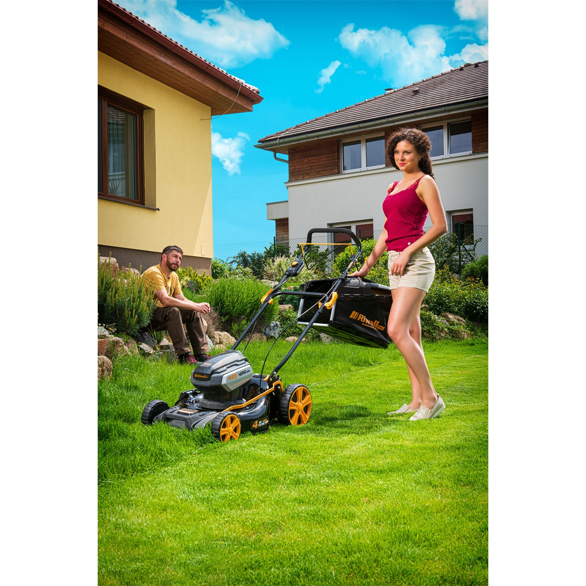 Riwall PRO RALM 4640SPi aku 40 V trávna kosačka 4v1 s pojazdom a bezuhlíkovým motorom Náhľad
