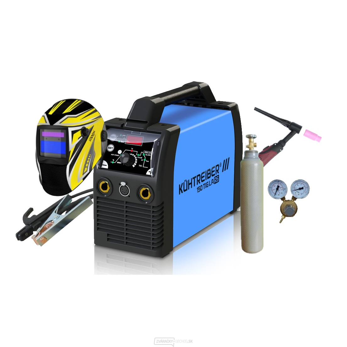 Kühtreiber KITin 150 TIG LA RS + káble 25/3m + kukla + horák TIG + ventil + plná fľaša ARGON
