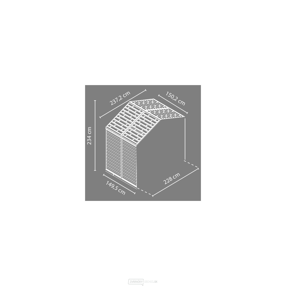 Palram Rozšírenie pre Skylight 8x4 šedý