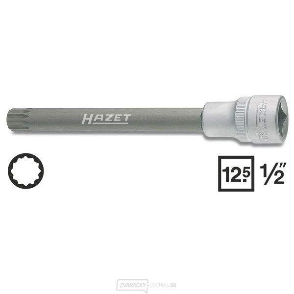 Zástrčná hlavice pre montáž skrutiek hláv valcov motorov HAZET 990 S Lg-10