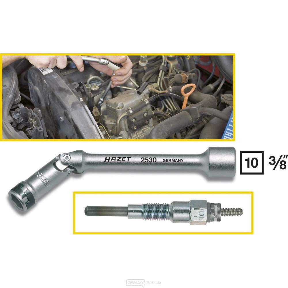 Nástrčná hlavica na žeraviace sviečky 10 mm HAZET 2530