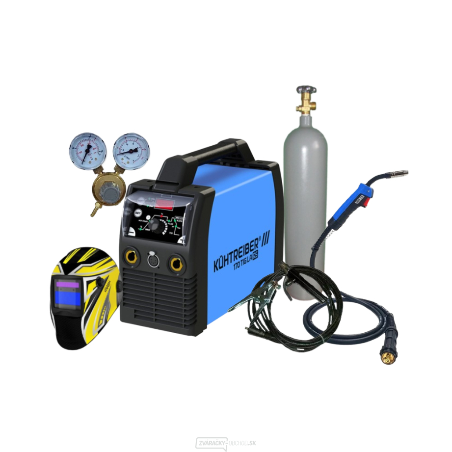 Kühtreiber KITin 170 TIG LA RS + káble 25/3m + kukla + horák TIG + ventil + fľaša ARGON