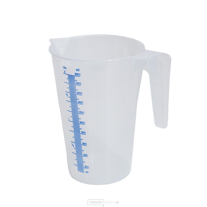 Priehľadná polypropylénová odmerná nádobka 2 l