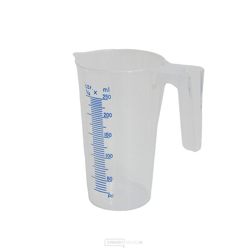 Priehľadná polypropylénová odmerná nádobka 0,25 l
