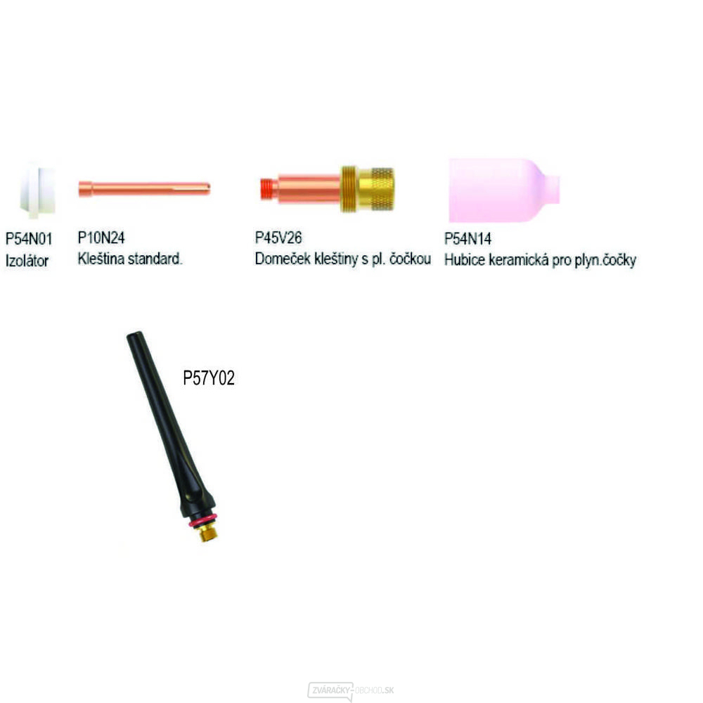 Sada vybavenia PARKER SGT 17/18/26 s objektívom 2,4 vrátane krytu elektródy