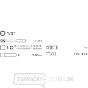 Hlavice nástrčné, sada 21ks, CrV, 1/2