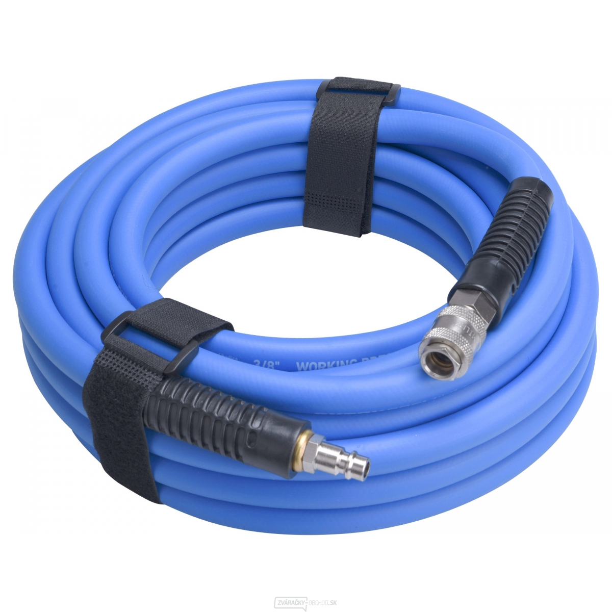 Hadica vzduchová, guma, 1/4"rýchlospojka, 3/8" (9/15mm), 10m