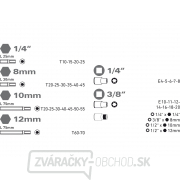 Hlavice a hroty Torx sada 35ks, 1/4