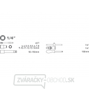 Hlavice nástrčné, sada 19ks, CrV, 1/4