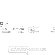 Hlavice nástrčné, sada 19ks, CrV, 1/4