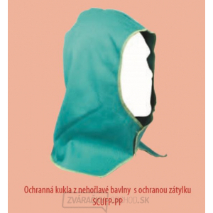 Ochranná kukla z nehorľavej bavlny PROBAN s ochrannou zátylku (zelená) gallery main image