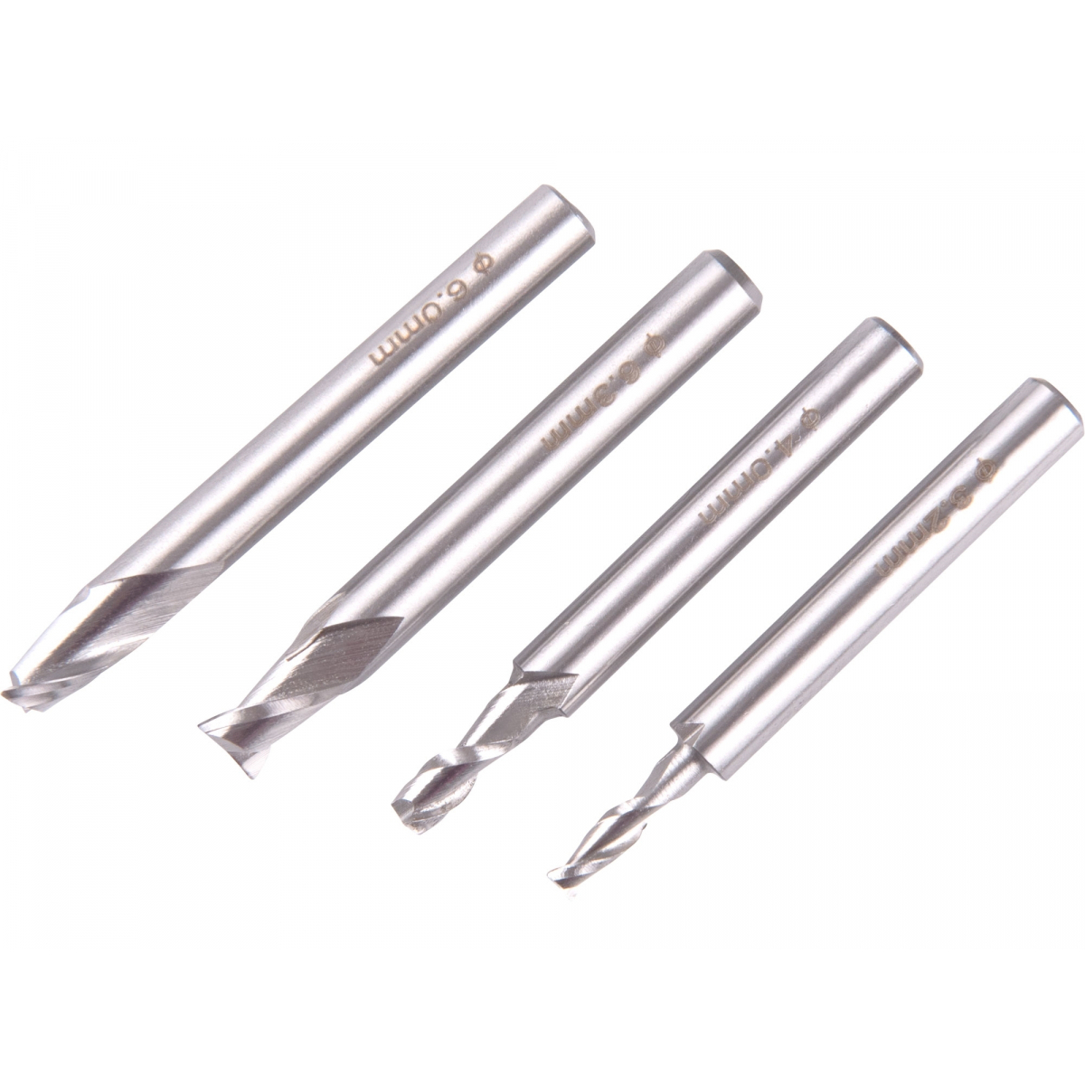 Frézy stopkové, sada 4ks, ∅3,2-4-6-6,3mm