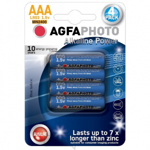 AgfaPhoto Power alkalická batéria LR03/AAA, blister 4ks