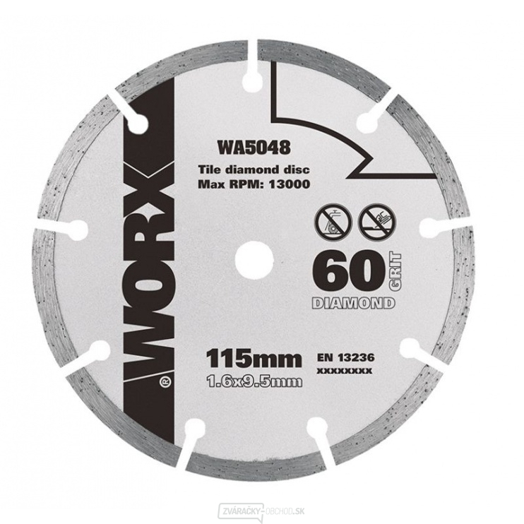 WA5048 - Diamantový kotúč 115 x 9,5 pre WU427, Worxsaw XL