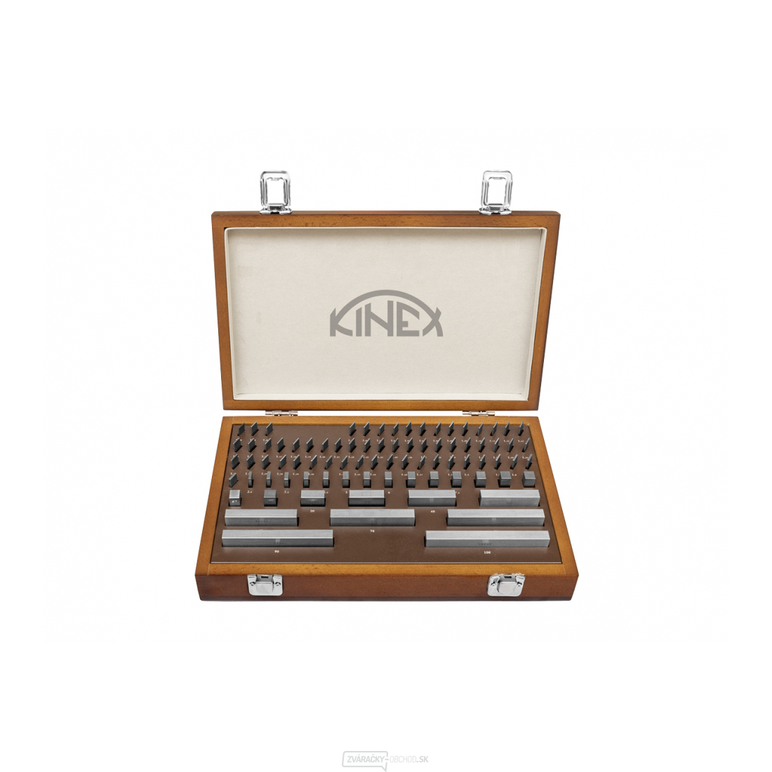 Základné oceľové mierky KINEX, 38ks, tr. presnosti 1, DIN 861